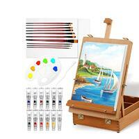 Без бренда «Набор подарочный «Две картинки» 27 предметов: этюдник 35 см из бука, краски акрил 12x12 мл, 2 холста 22x30 на мдф, 10 кистей, мастихин, палитра» в Ярославле в интернет-магазине Без бренда «Набор подарочный «Две картинки» 27 предметов: этюдник 35 см из бука, краски акрил 12x12 мл, 2 холста 22x30 на мдф, 10 кистей, мастихин, палитра» в Ярославле