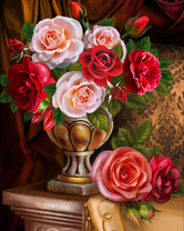 Без бренда «Букет роз в изящной вазе (20шт)» в Ярославле