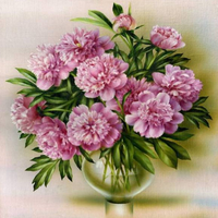 Без бренда «Пионы в круглой прозрачной вазе (20шт)» в Ярославле