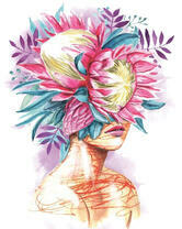 Без бренда «Портрет девушка с оригинальными цветами на голове» в Ярославле