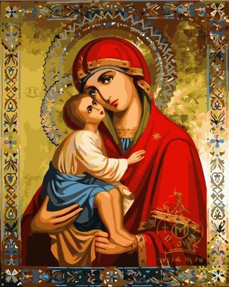 Картина по номерам 40x50 Донская икона Божией Матери