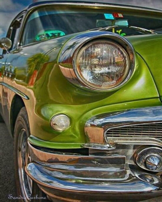 Картина по номерам 40x50 Ретро-автомобиль в зеленом цвете