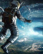 Космонавт над городом