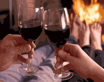 Легкое вино у камина