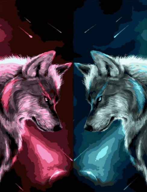 Картина по номерам 40x50 Ночные волки