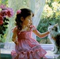 Без бренда «Девочка с кошкой на подоконнике» в Ярославле в интернет-магазине  Без бренда «Девочка с кошкой на подоконнике» в Ярославле