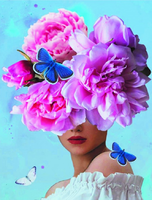 Без бренда «Девушка с большими цветами на голове» в Ярославле в интернет-магазине  Без бренда «Девушка с большими цветами на голове» в Ярославле