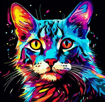 Красочный кот стиле поп-арт