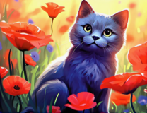 Без бренда «Серый котик и маки» в Ярославле в интернет-магазине  Без бренда «Серый котик и маки» в Ярославле