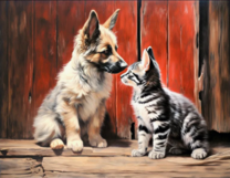 Без бренда «Знакомство котенка и щенка» в Ярославле в интернет-магазине  Без бренда «Знакомство котенка и щенка» в Ярославле