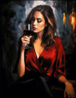 Без бренда «Девушка в красном платье с бокалом вина» в Ярославле