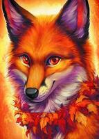 Без бренда «Хитрая лиса с осенним венком» в Ярославле в интернет-магазине  Без бренда «Хитрая лиса с осенним венком» в Ярославле