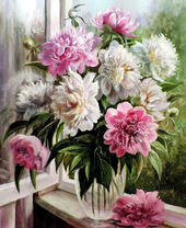 Без бренда «Пионы в прозрачной вазе у окна» в Ярославле
